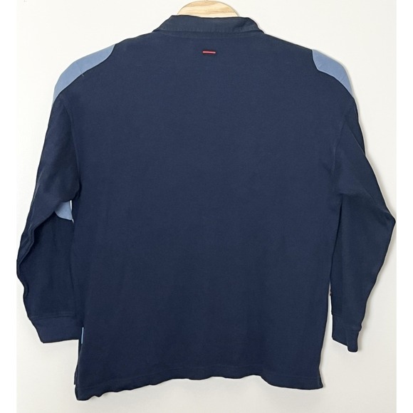 Vintage FUBU Polo Shirt Men's Medium Navy Blue Heavyweight Streetwear Logo Y2K - Picture 4 of 6